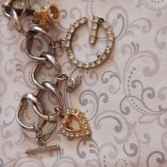 Guess Crystal Gold Crown and Heart Charm Bracelet - Picture 8 of 8